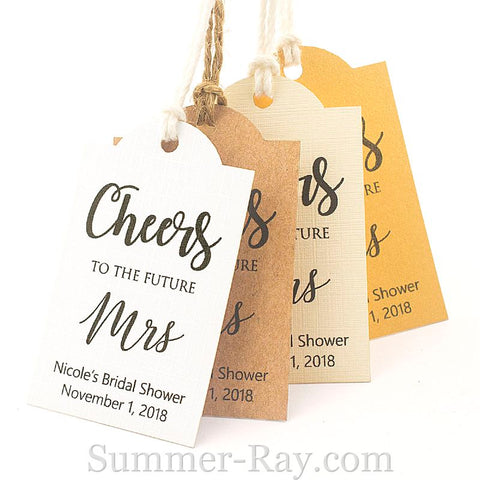 Personalized Cheers to the Future Mrs Bridal Shower Gift Tags –